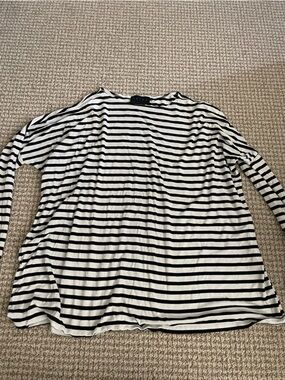 Hatch Maternity Black & White Striped Long Sleeve Tee